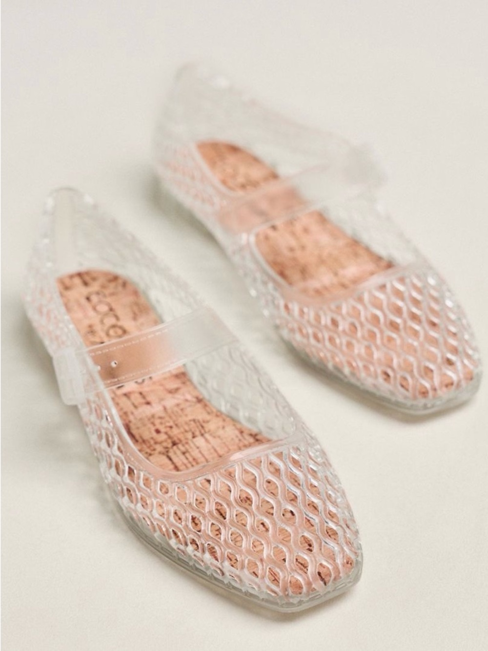 Coconuts by Matisse Clear Jelly Mary Jane Flats with Blush Insole
